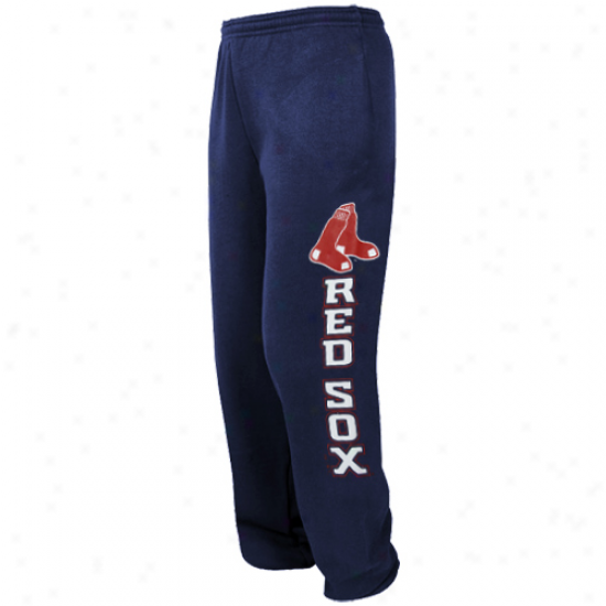 Majestic Boston Red Sox Navy Blue Hooj Slide Fleece Sweatpants