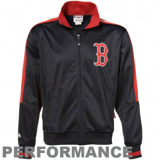 Majestic Boston Red Sox Ships Blue Therma Base Performance Track Jerkin