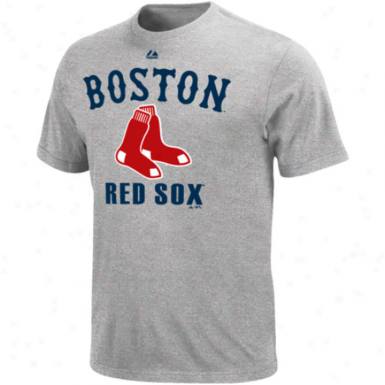 Majestic Boston Red Sox Playing Fan T-shurt - Ash