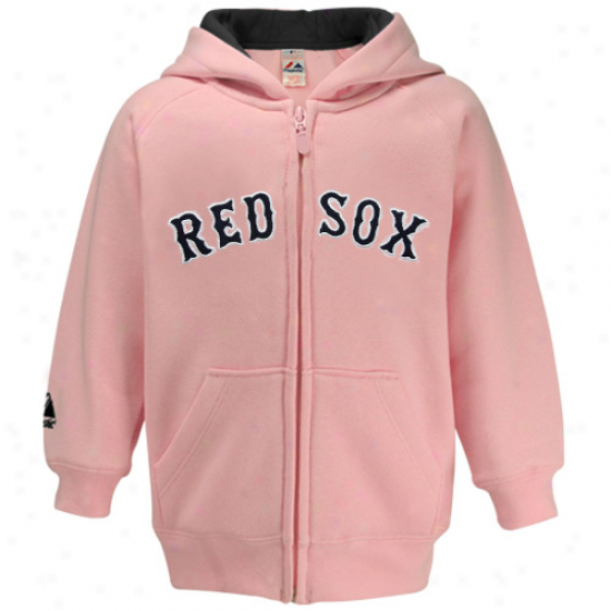 Majestic Boston Red Sox Preschool Girls Pink Full Zip Hooded Sweatshirt