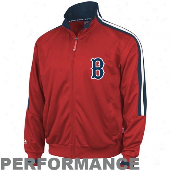 Majestic Boston Red Sox Red Cooperstown Therma Base Performance Track Jackey