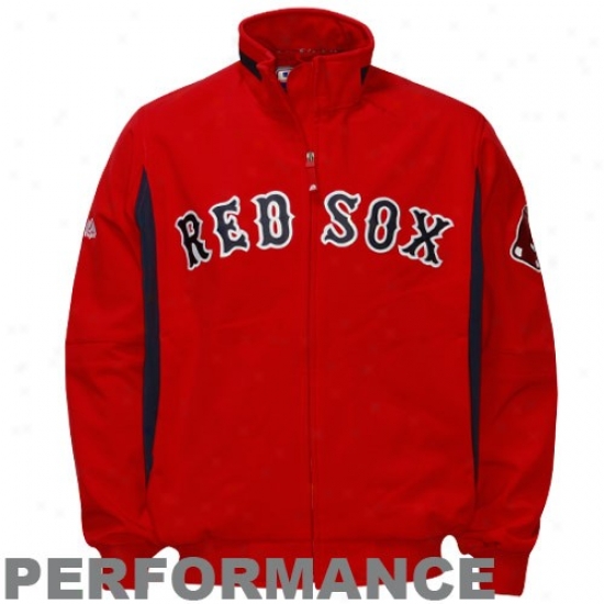 Manestic Boston Red Sox Red Therma Base Premier Hill Performance Jacket