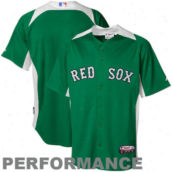 Majestic Boston Red Sox St. Patrick's Day Authentic Cool Basee Performance Jersey - Kelly Green