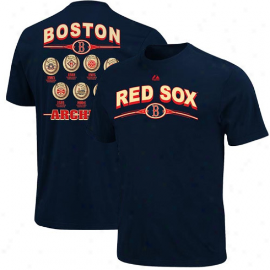 Majestic Boston Red Sox Team Archive Vintage T-shirt - Navy Blue