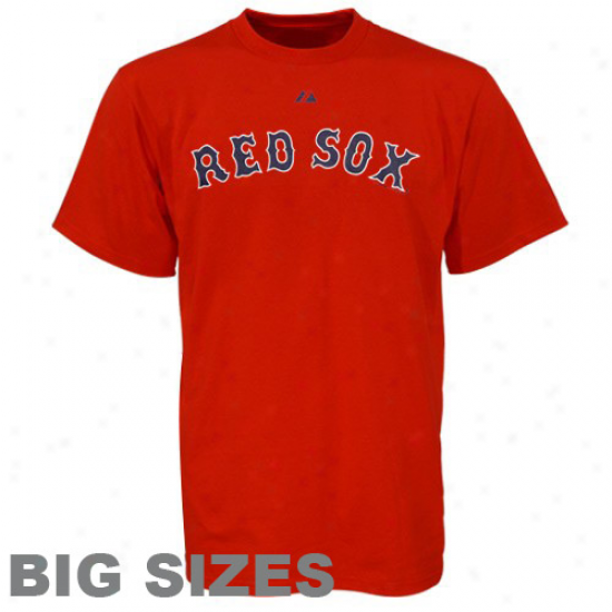 Majestic Boston Red Sox Team Person Big Sizes T-shirt - Red