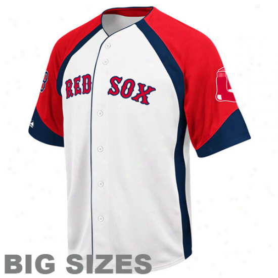 Majestic Boston Red Sox White-red Wheelhouse Big Sizes Jersey