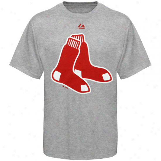 Majestic Boston Red Sox Juvenility Ash Soft Closeness Official Logo T-shirt