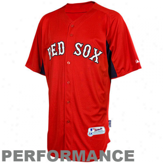 Majestic Boston Red Sox Boy Batting Practice Performance Jersey - Red-navy Blue