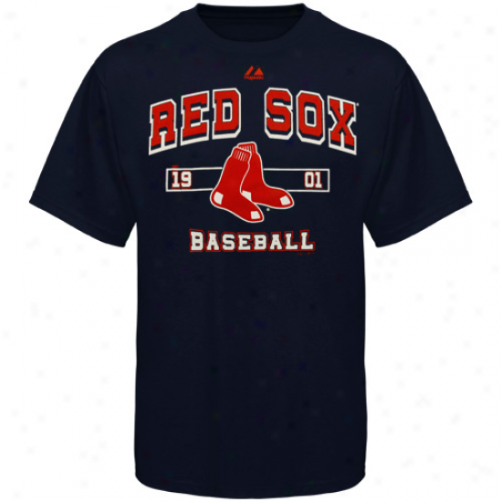 Majestic Boston Red Sox Youth Past Time Origial T-shirt - Navy Blue