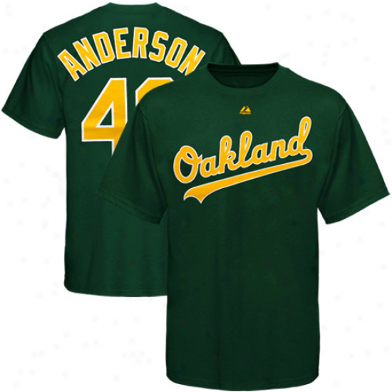 Majestic Brett Anderson Oakland Athletics #49 Player T-sgirt - Geen