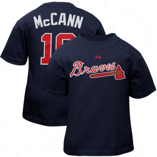 Majestic Brian Mccann Atlanta Braves #16 Toddler Player T-shirt - Navy Blue