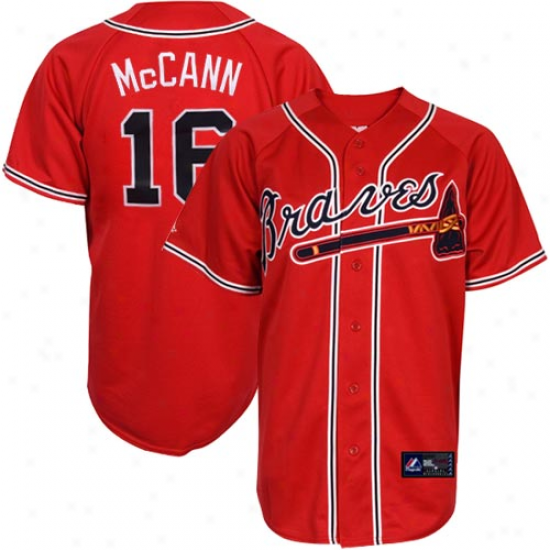 Majestic Brian Mccann Atlanta Braves Autograph copy Jersey - Red