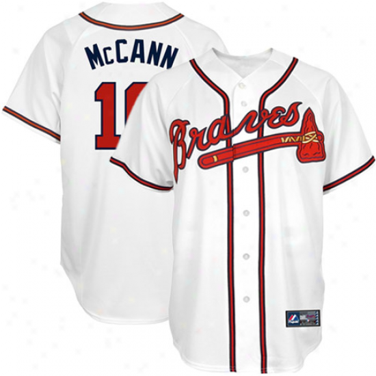 Majestic Brian Mccann Atlanta Braves Youth Replica Jersey - White