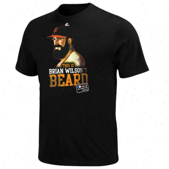 Majestic Brian Wilsn San Francisco Giants #38 This Is Brian Wilson's Beard T-shirt - Black