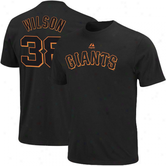 Majestic Brian Wilson San Francisco Giants #38 Youth Player T-shirt - Blcak