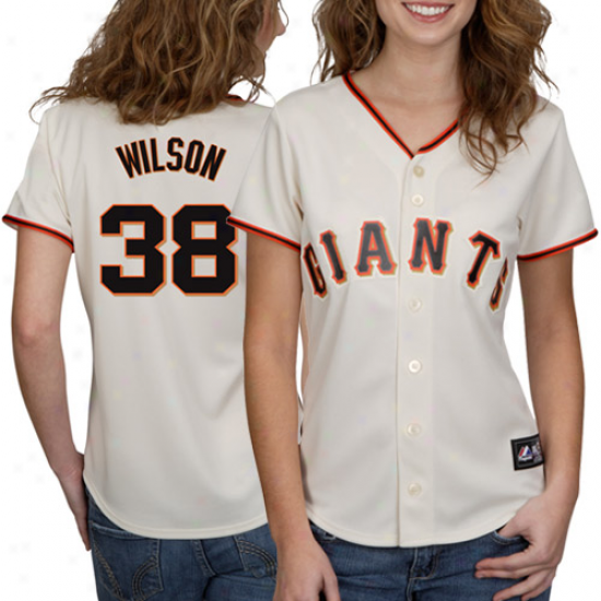 Majestic Brian Wilson San Francisco Giants Ladies Replica Jersey - Pure