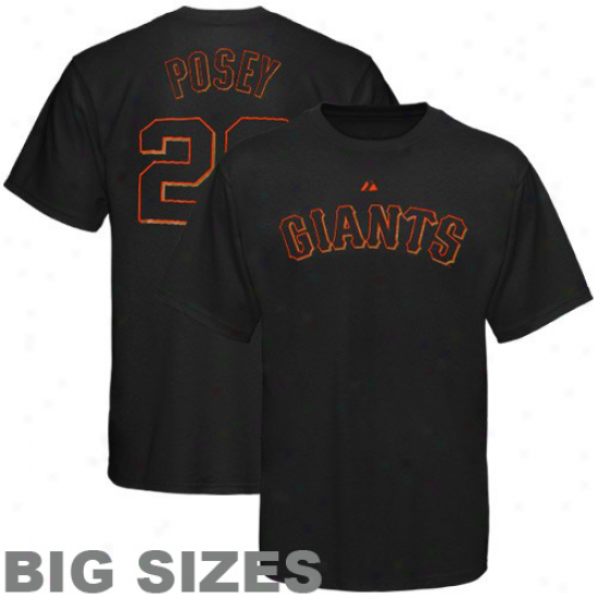 Majestic Buster Posey San Francisco Giante Player Big Sizes T-shirt -  Black