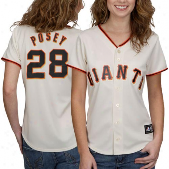 Majestic Buster Posey San Francisco Giants Women's Jersey-natural