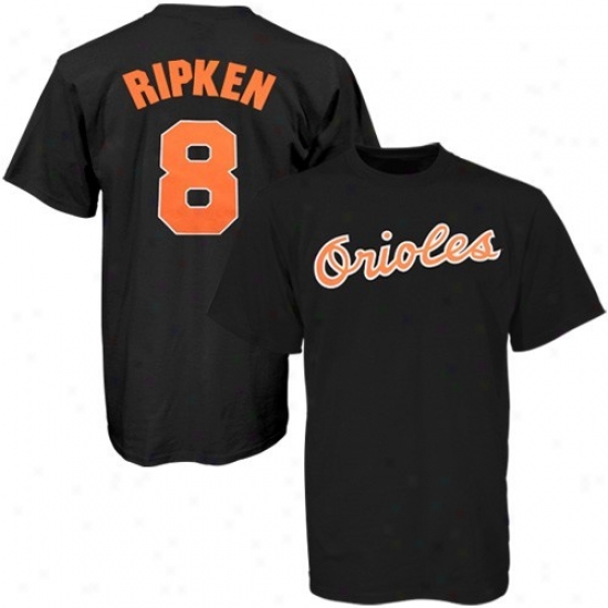 Majestic Cal Ripken Baltimore Orioles #8 Youth Jersey T-shirt - Black