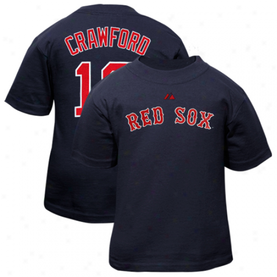 Majestic Carl Crawford Boston Red Sox #13 Infant Player T-shi5t - Navy Blue