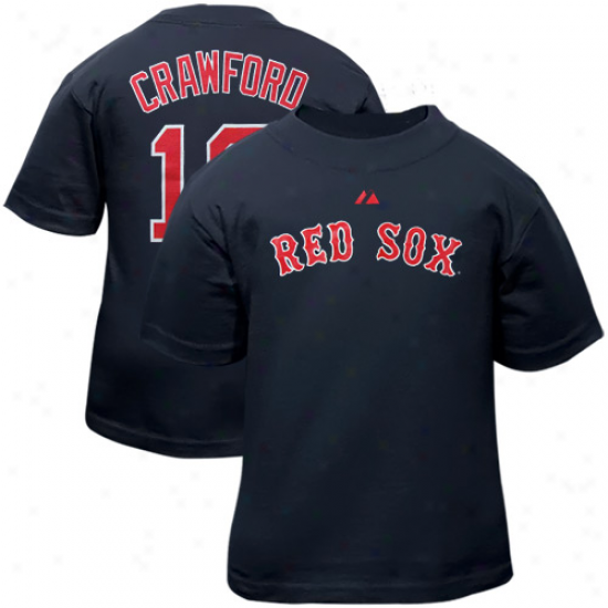 Majestic Carl Crawford Boston Red Sox #13 Toddler Player T-shirt - Navy Blus
