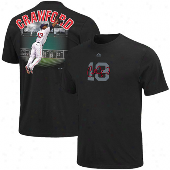 Majestic Carl Crawford Boston Red Sox Signature Series T-shirt - Black