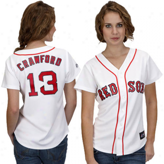 Majestic Carl Crawford Boston Red Sox Wimen's Replica Jersey - White