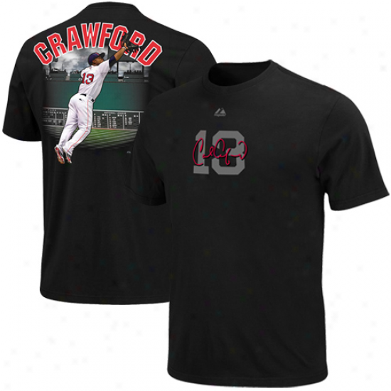 Majestic Carl Crawford Boston Red Sox Youth Signature Series T-shirt - Black