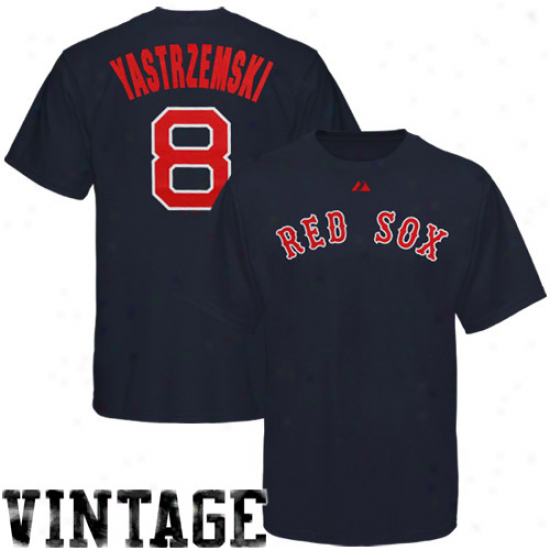 Majestci Carl Yastrzemski Boston Red Sox Youth #8 Cooperstown Player T-shirt - Navy Blue