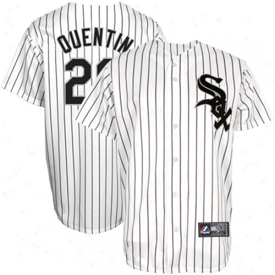 Majestic Carlos Quentin Chicago White Sox #20 Replica Jersey - White Pinstripe