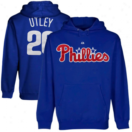 Majestic Chase Utley Philadelphia Phillies #26 Youth Royal Blue Player Pullover Hoodie Sweatshirt