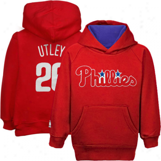 Majestic Chase Utley Philadelphia Phillies #26 Preschool Red Player Pullover Hoodie Sweatshirt