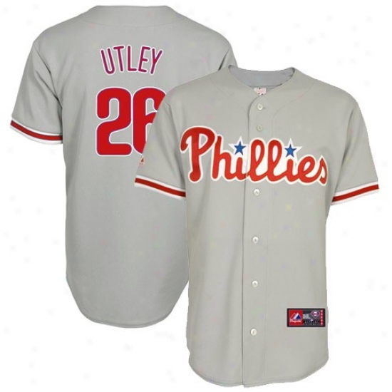 Majestic Chase Utley Philaedlphia Phillies Autograph copy Jersey-#26 Red