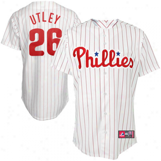 Majeestic Chase Utley Philadelphia Phillies Youth Replica Riddle Jersey - White