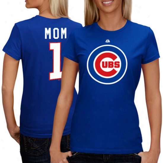 Majestic Chicago Cubs #1 Mom Logo T-shirt - Royal Blue