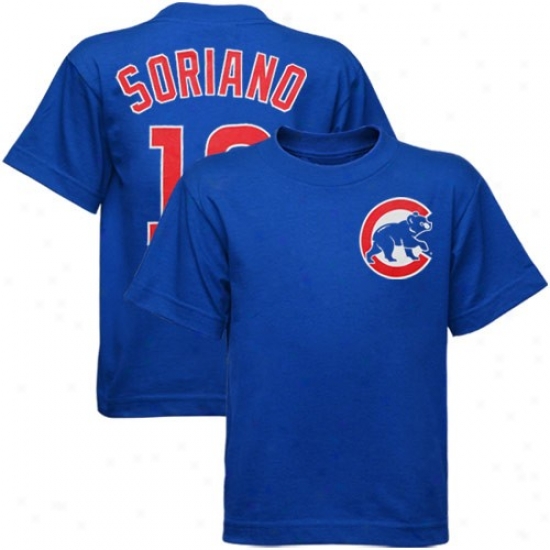 Majestic Chicago Cubs #12 Alfonso Soriano Preschool Royal Blue Player T-shirt