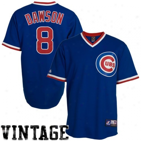 Majestic Chicago Cubs #8 Andre Dawson Royal Blue Youth Cooperstown Player T-shirt