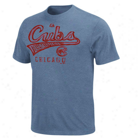 Majestic Chicago Cubs All Average Heathered T-short - Royal Blue