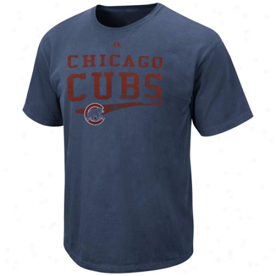 Majestic Chicago Cubs Empyt Bullpen Pigment Dyed T-shirt - Navy Blue