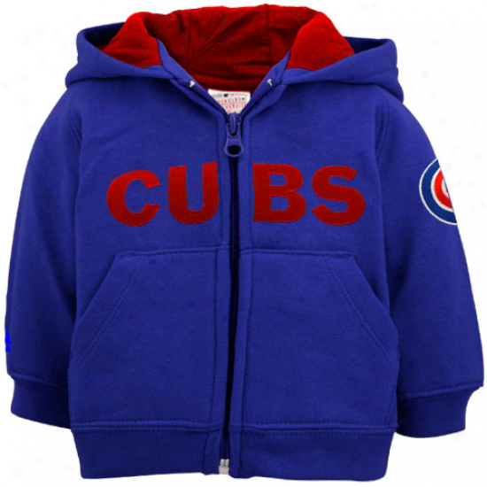 Majestic Chicago Cubs Infant Royai Bkue Full Zip Hoody Sweatshirt