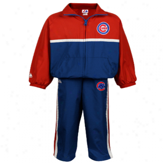 Majestic Chicago Cubs Babe Ryoak Blue-red 2-piece Jackef & Pants Team Wjndsuit