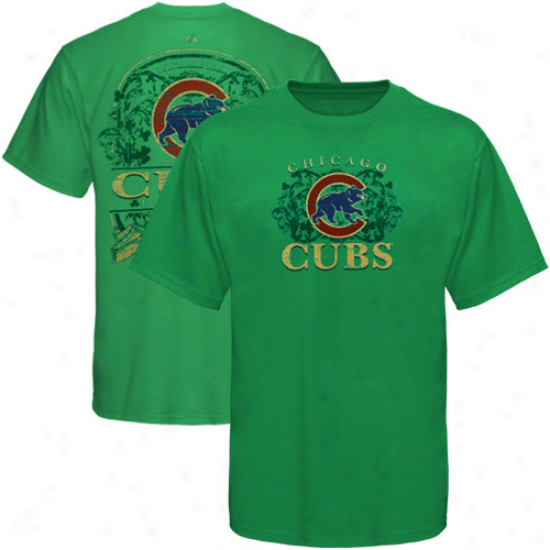 Majestic Chicago Cubs Kelly Green Luck Label T-shirt