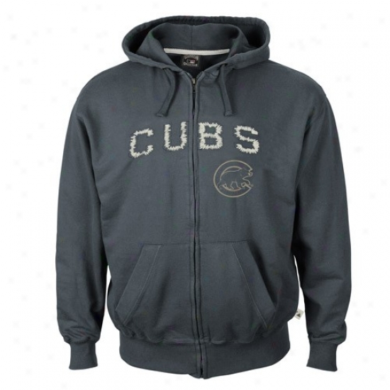 Majestic Chicago Cubs Ladies Navy Blue Cooperstown Pure Heritage Full Zip Hoody Sweatshirt