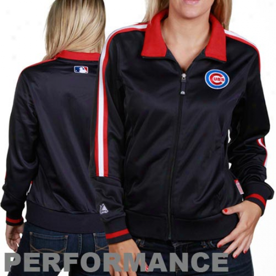 Majestic Chicago Cubs Ladie sNavy Blue Therma Base Performance Track Jacket