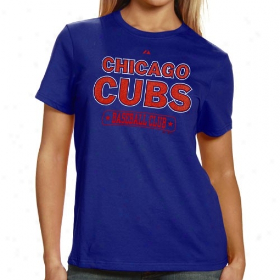 Majestic Chicago Cubs Ladies Royal Blue Hot Corner T-shirt