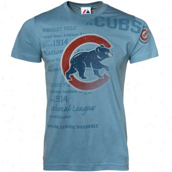 Majestic Chicago Cubs Light Blue Ricochet Premium T-shirt