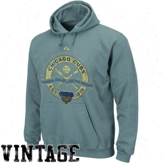 Majestic Chicago Cubs Whitish Blue Vintage Champ Hoody Sweatshirt