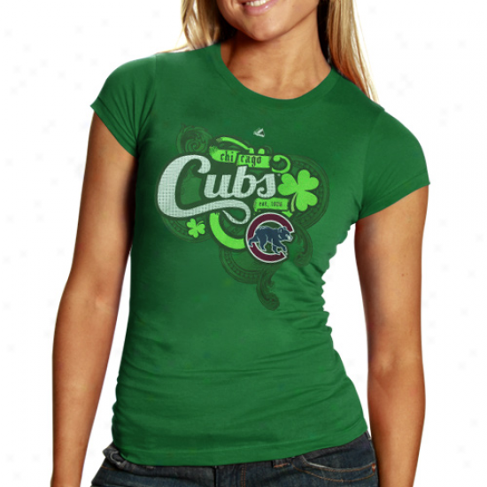 Majestic Chicago Cubs Loving My Luck T-sgirt - Green