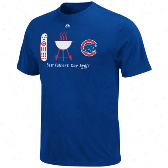 Majestic Chicago Cubs Lucky Guy Father's Day T-shirt - Royal Blue