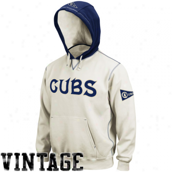 Majestic Chicago Cubs Natural-naby Blue Cooperstown Golden Child Hoody Sweatsjirt